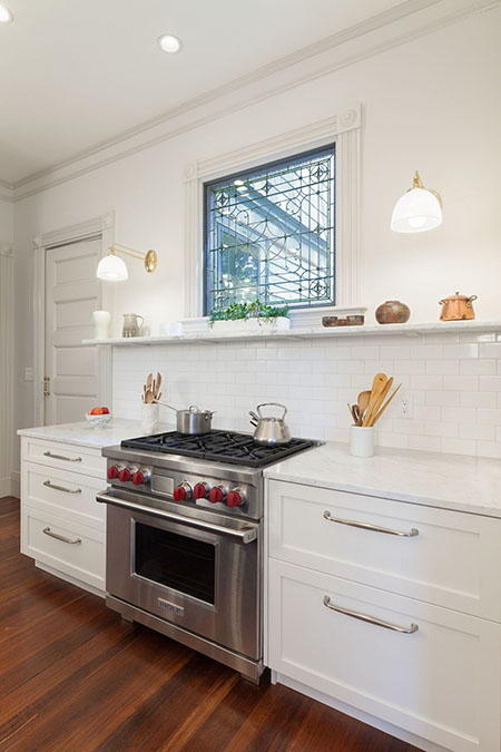 White-colored kitchen
