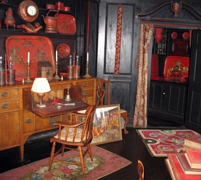 Hooked rug in the octagon room at Beauport