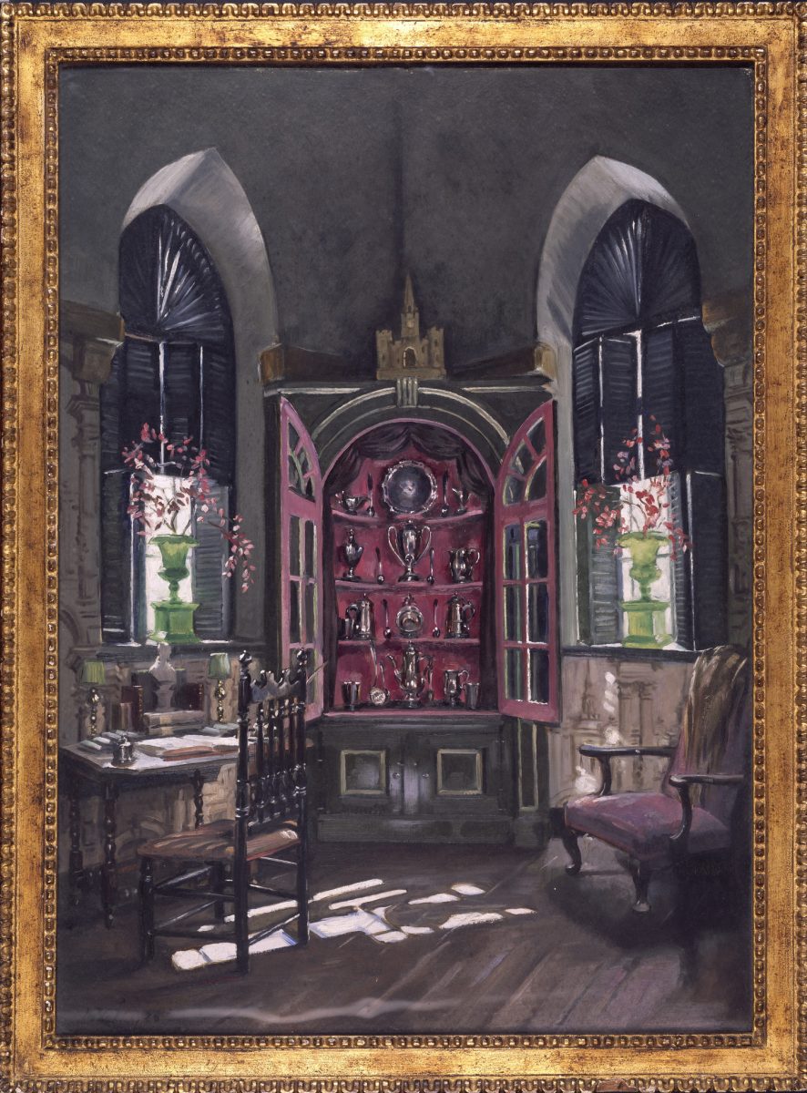 William Ranken painting of the Paul Revere Room, at Beauport, the Sleeper-McCann House in Gloucester