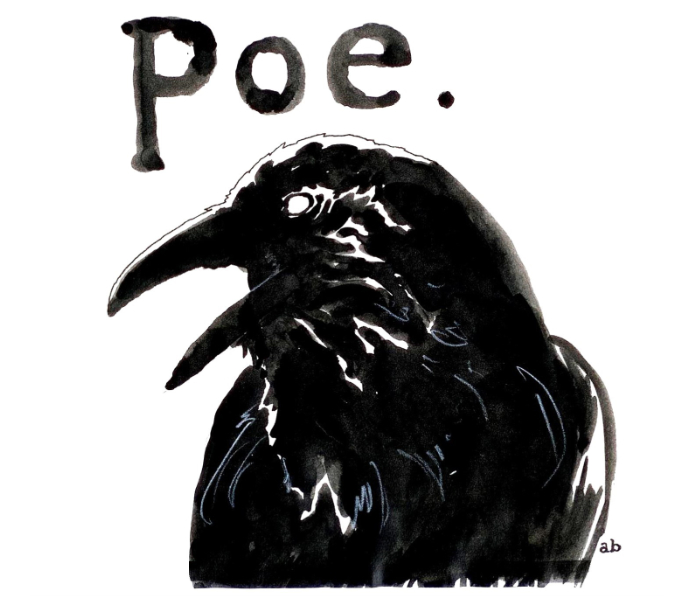 Drawing of a raven